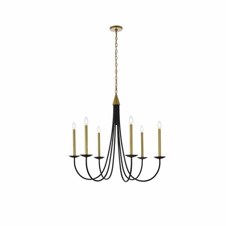 CLING 36 in. Cohen Pendant in Black & Brass - 33.7 in. CL2221833